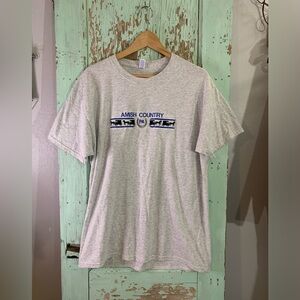 Unisex Jerzees grey short sleeve Amish Country PA t shirt Preloved size L